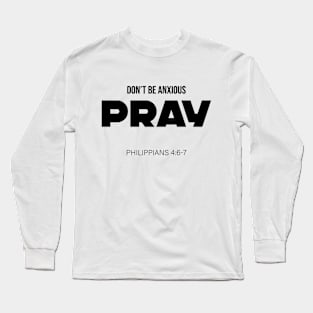 Bible Scripture Philippians 4:6-7 Quote Black Long Sleeve T-Shirt